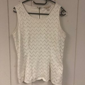 Cream knit sleeveless top